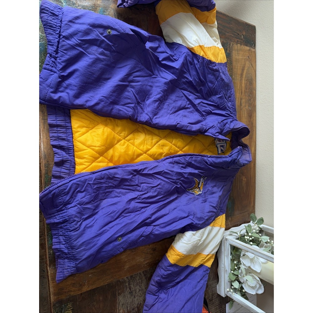 Minnesota Vikings Logo 7 Big Puffer Jacket Size XL Full Zip